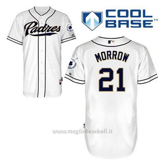 Maglia Baseball Uomo San Diego Padres Brandon Morrow 21 Bianco 1ªCool Base
